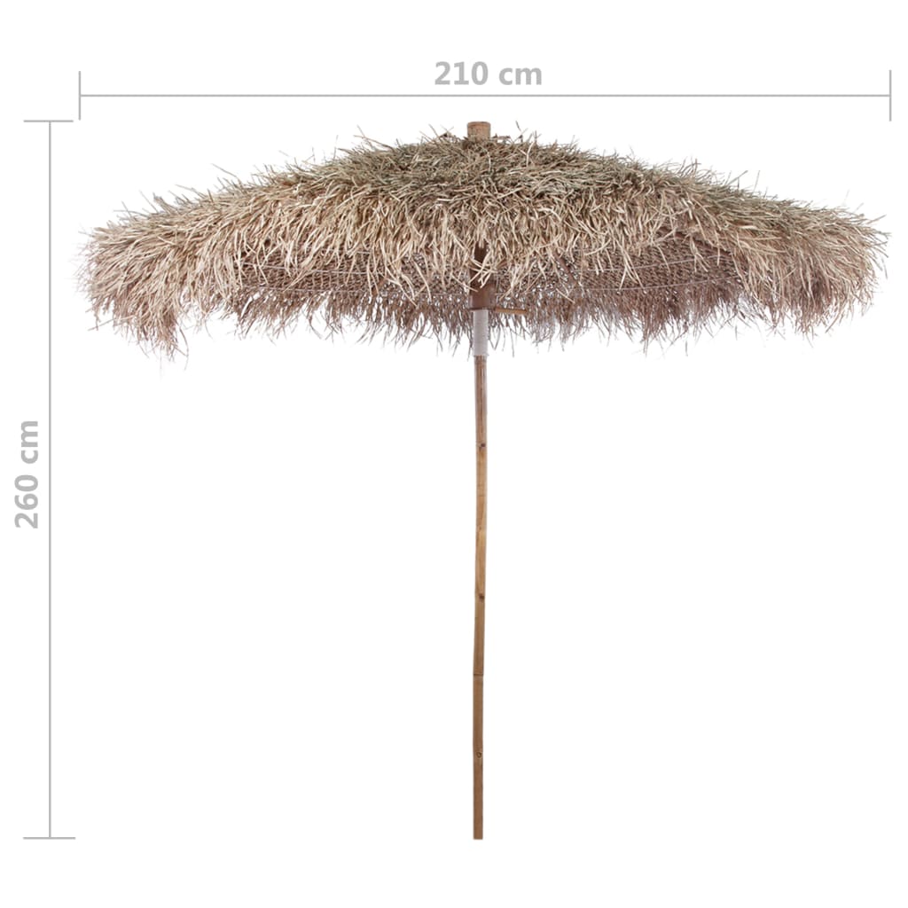 Bambuparasoll med bananbladstak 210 cm