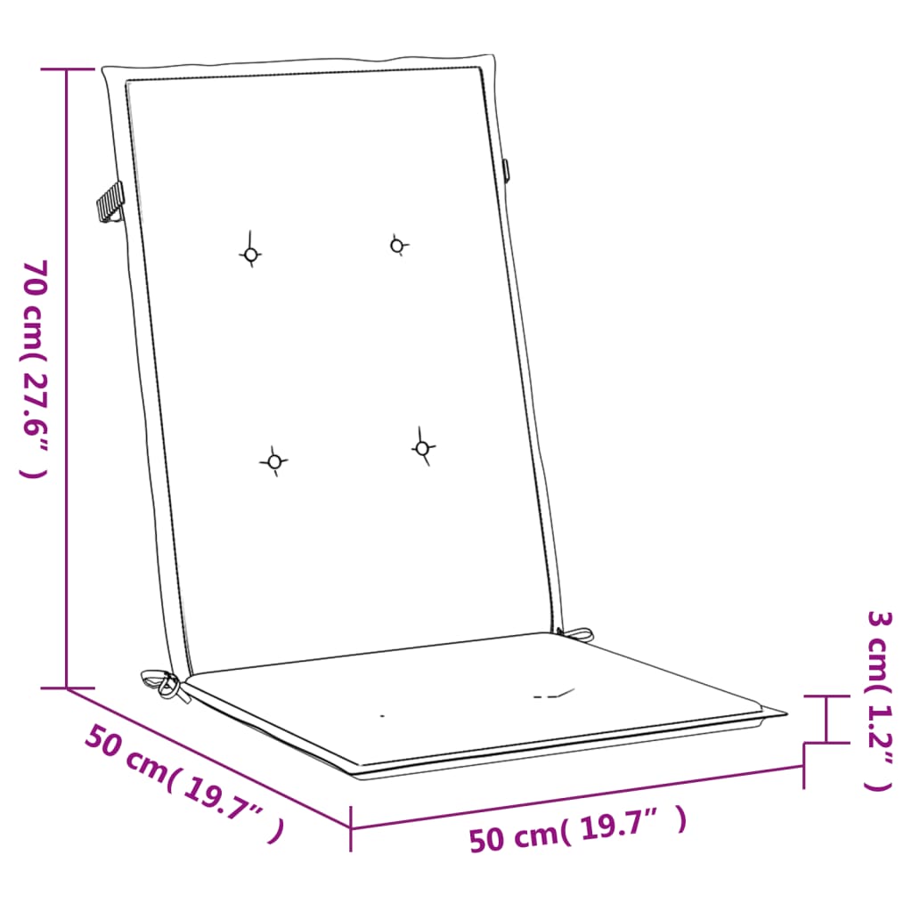 Stolsdynor 2 st antracit 120x50x3 cm tyg