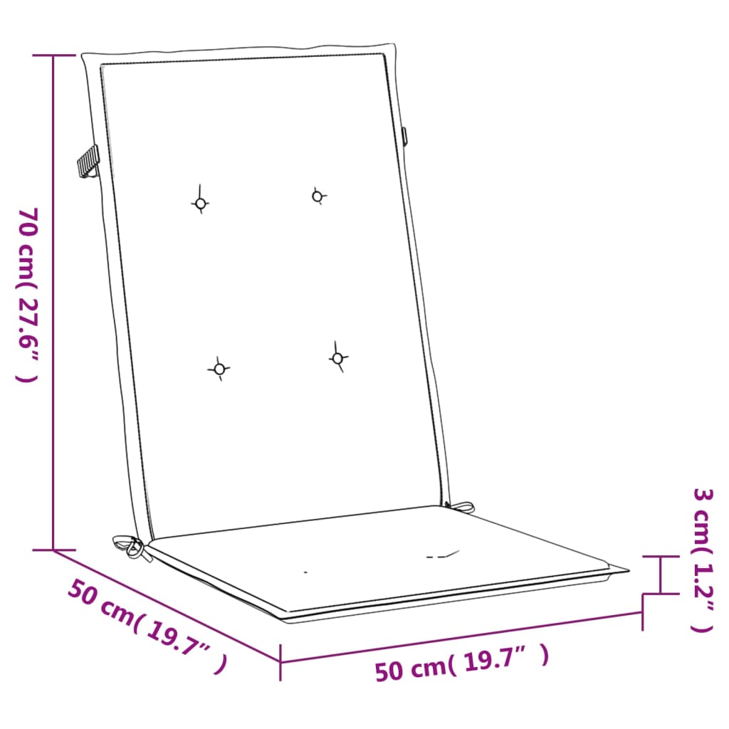Stolsdynor 2 st gräddvit 120x50x3 cm tyg