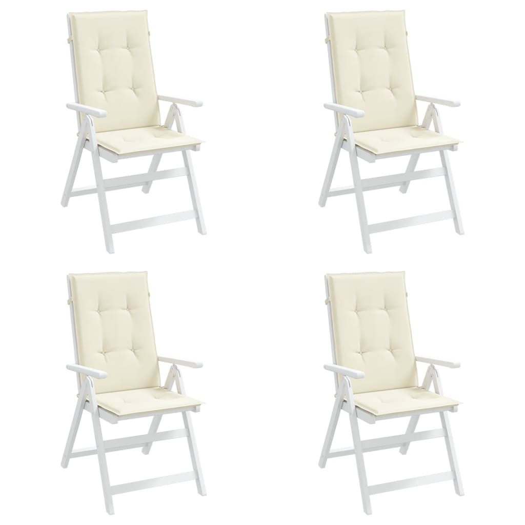 Stolsdynor 4 st gräddvit 120x50x3 cm tyg