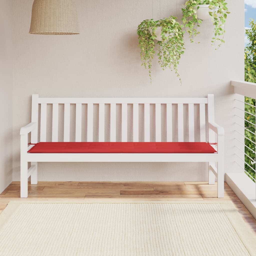 Bänkdyna för trädgården röd 180x50x3 cm oxfordtyg