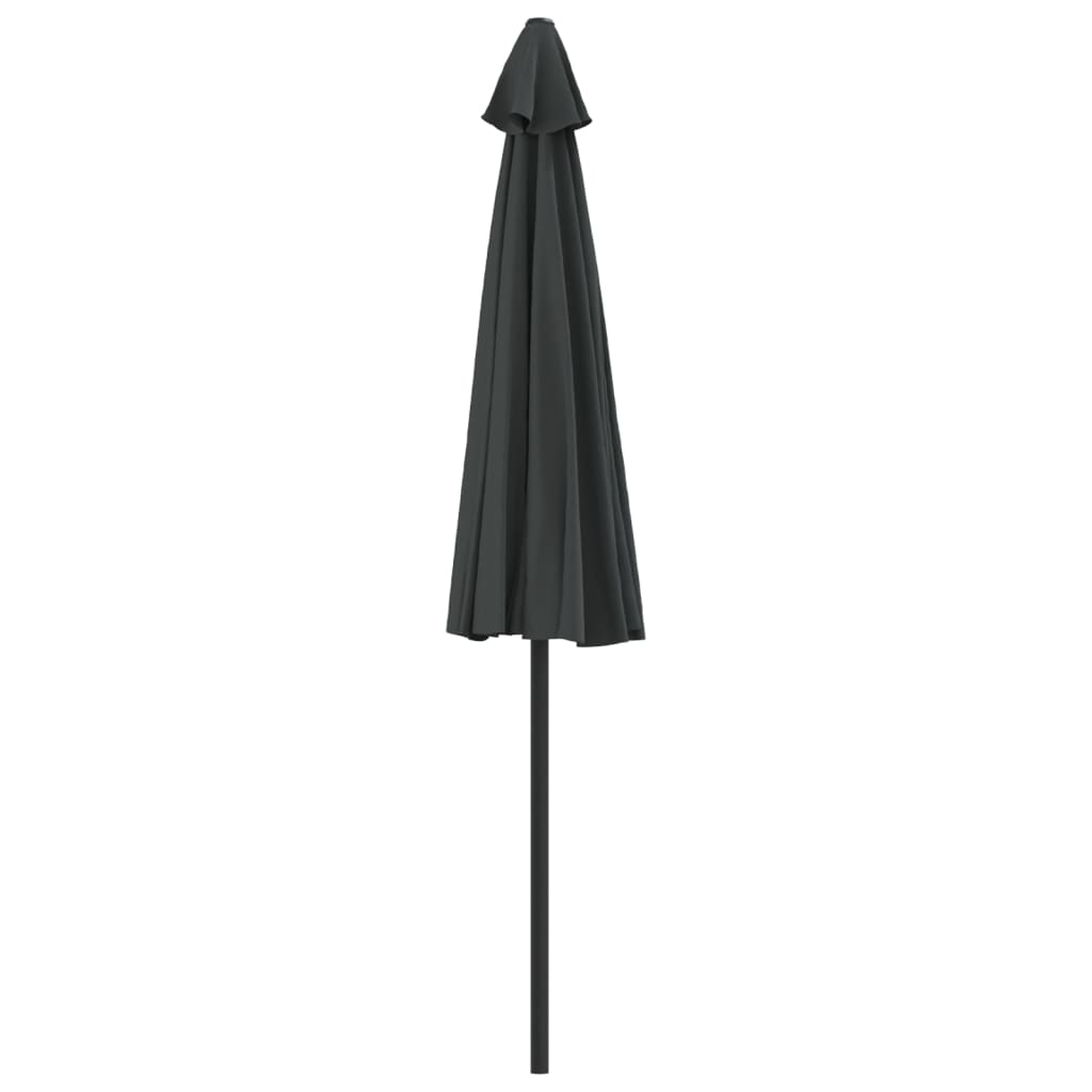 Balkongparasoll m. aluminiumstolpe antracit 270x144 cm halvrunt