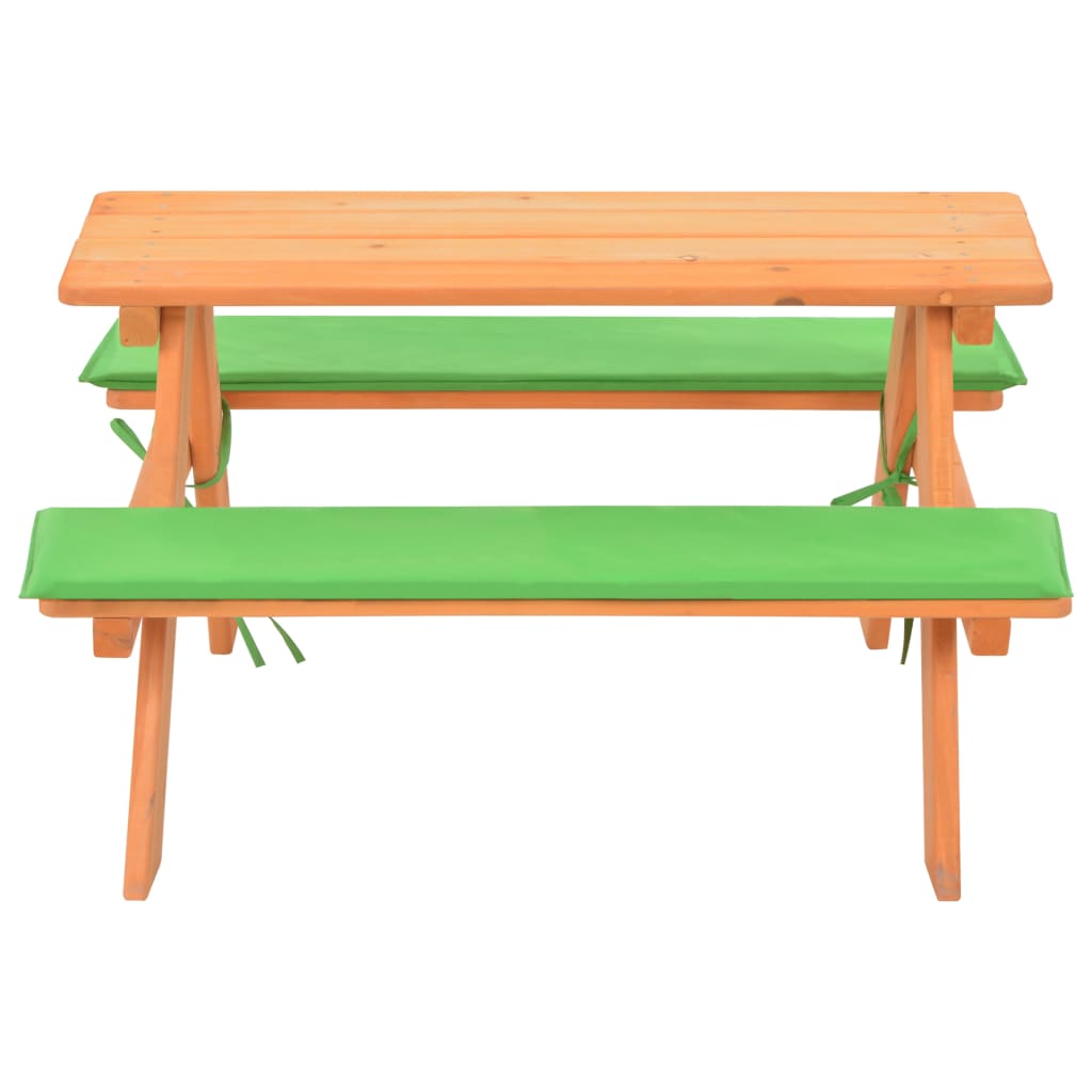 Picknickbord för barn med bänkar 89x79x50 cm massivt granträ