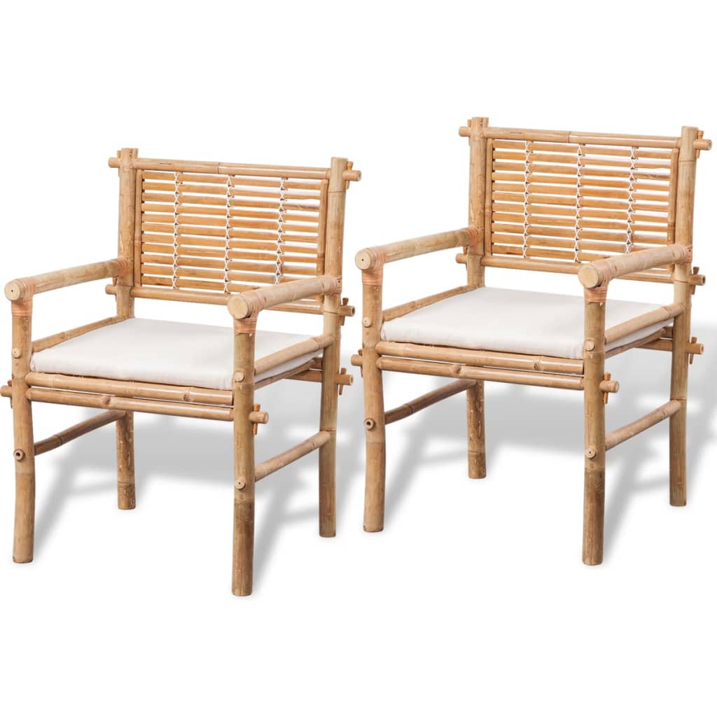 Caféset med dynor 3 delar bambu