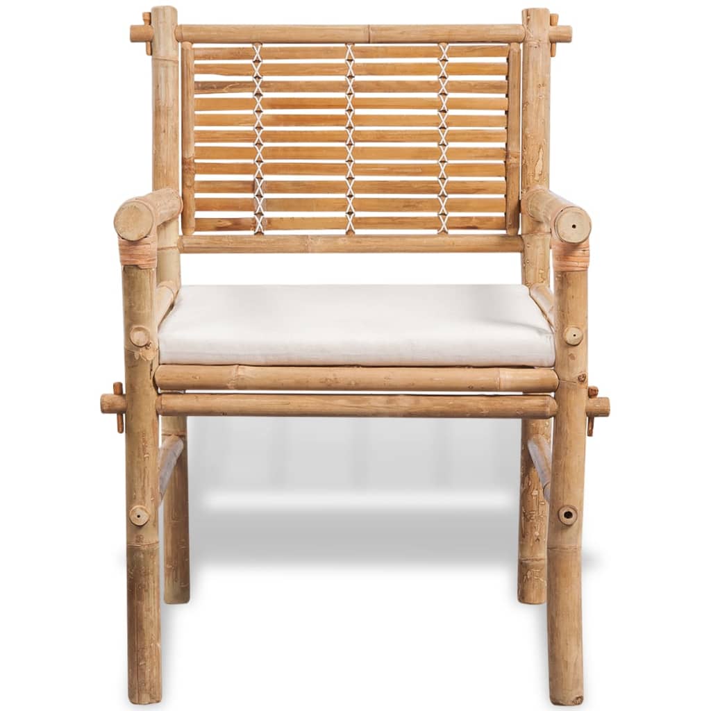 Caféset med dynor 3 delar bambu