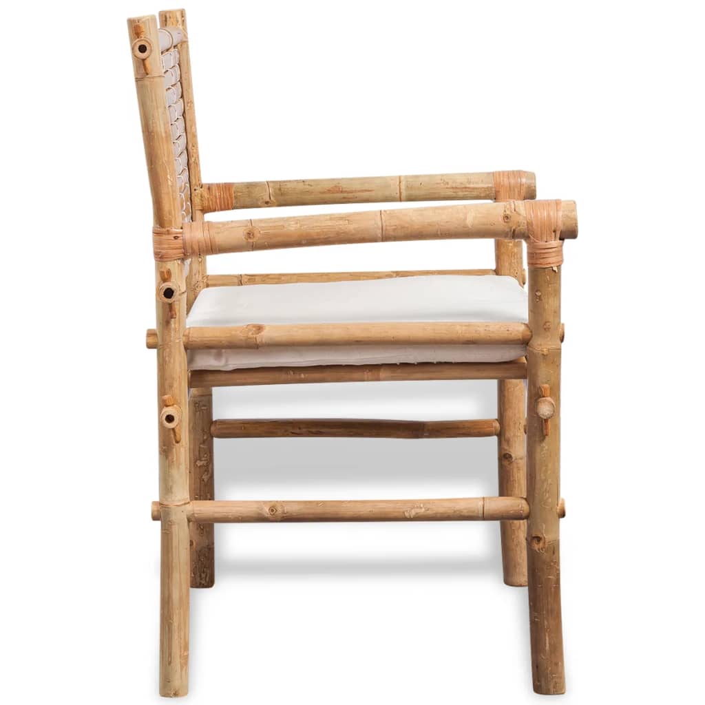 Caféset med dynor 3 delar bambu