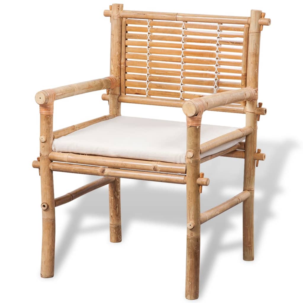 Caféset med dynor 3 delar bambu
