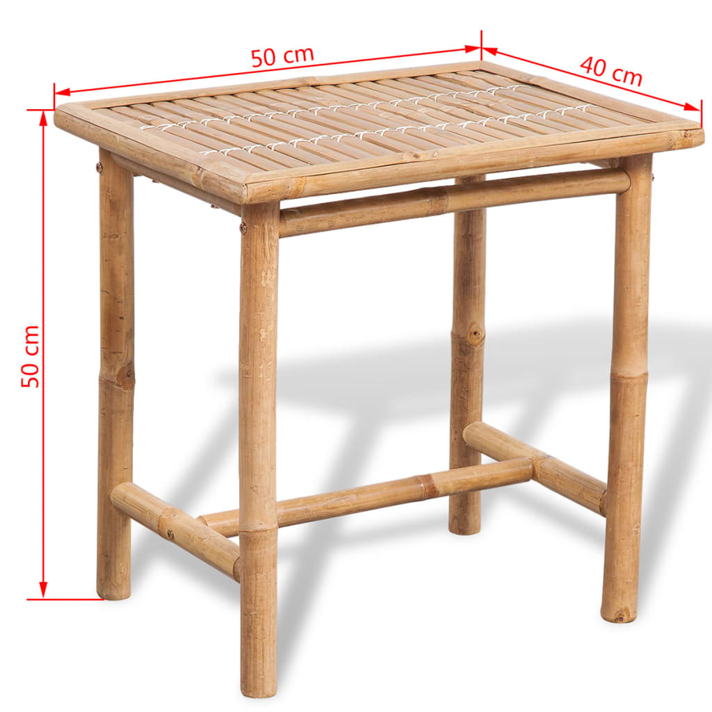 Caféset med dynor 3 delar bambu