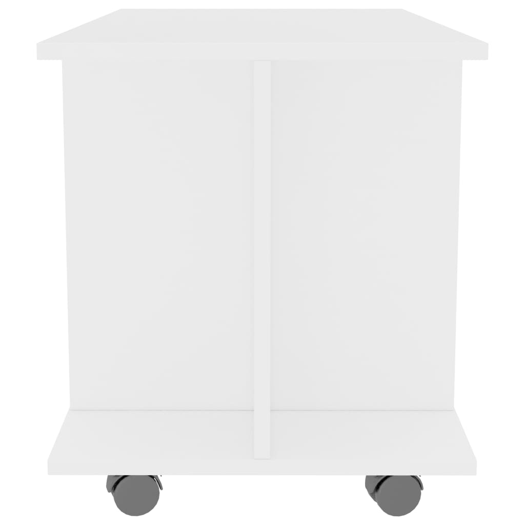 Tv-bänk med hjul vit 80x40x45 cm konstruerat trä