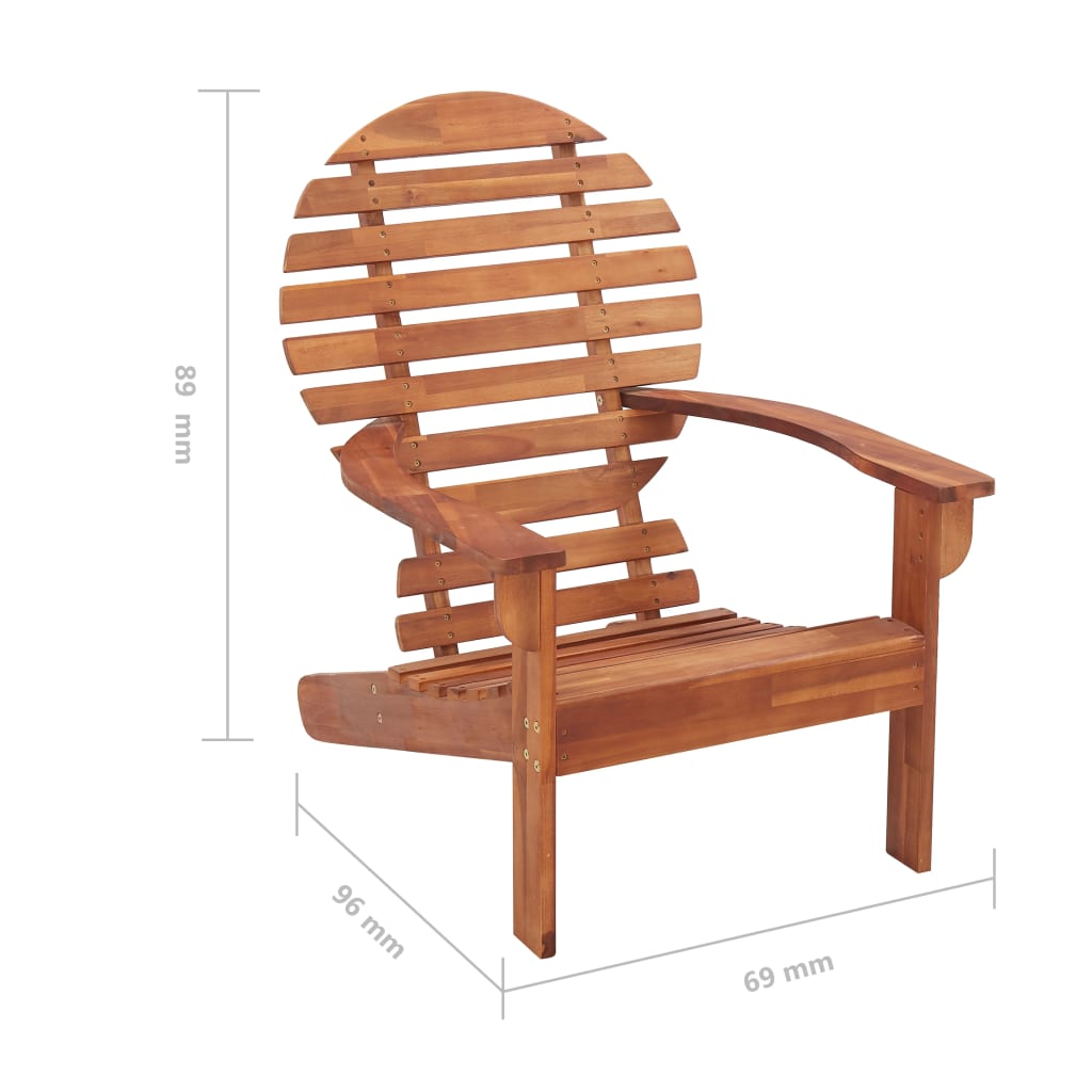 Adirondackstol massivt akaciaträ