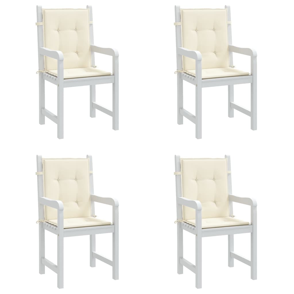 Stolsdynor 4 st gräddvit 100x50x3 cm oxfordtyg