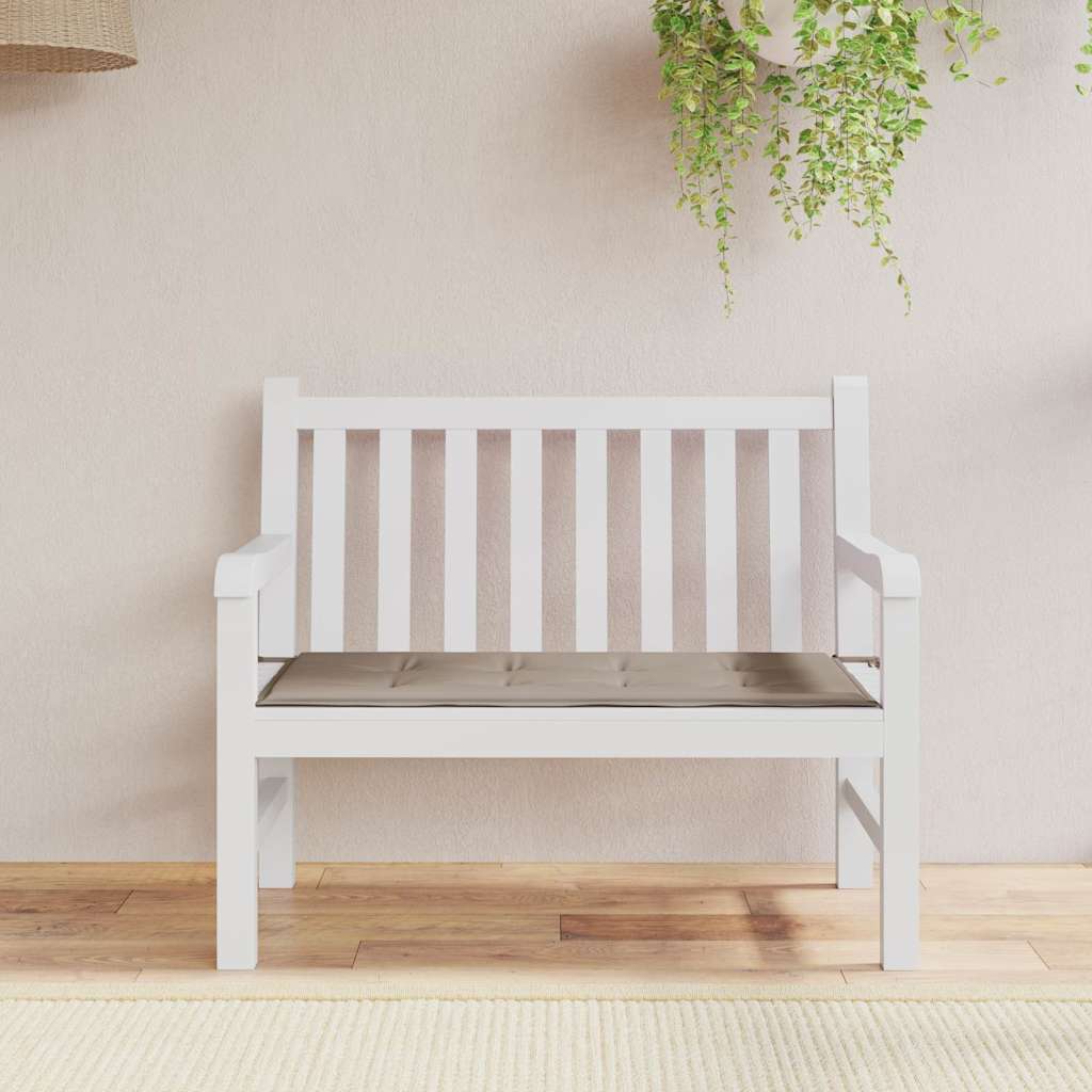 Bänkdyna för trädgården taupe 100x50x4 cm oxfordtyg