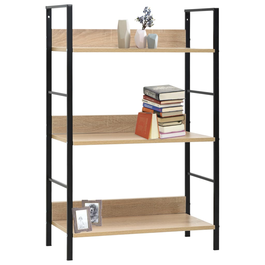 Bokhylla 3 hyllor ek 60x27,6x90,5 cm konstruerat trä