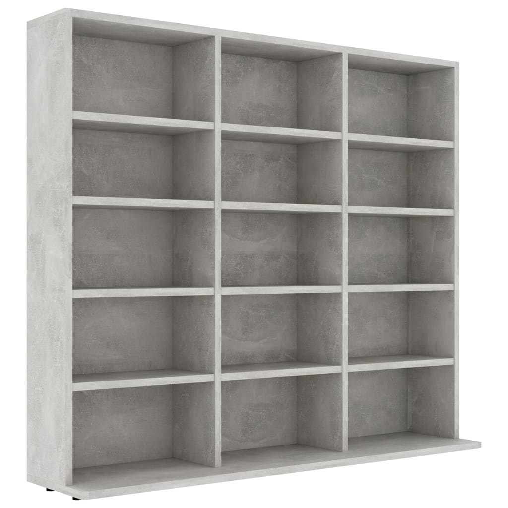 CD-hylla grå 100x23x89,5 cm konstruerat trä