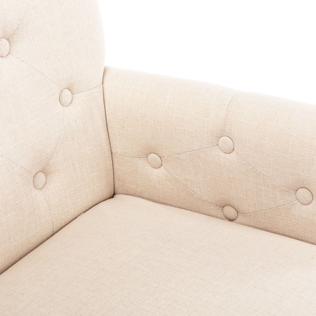 Matstol med armstöd beige tyg