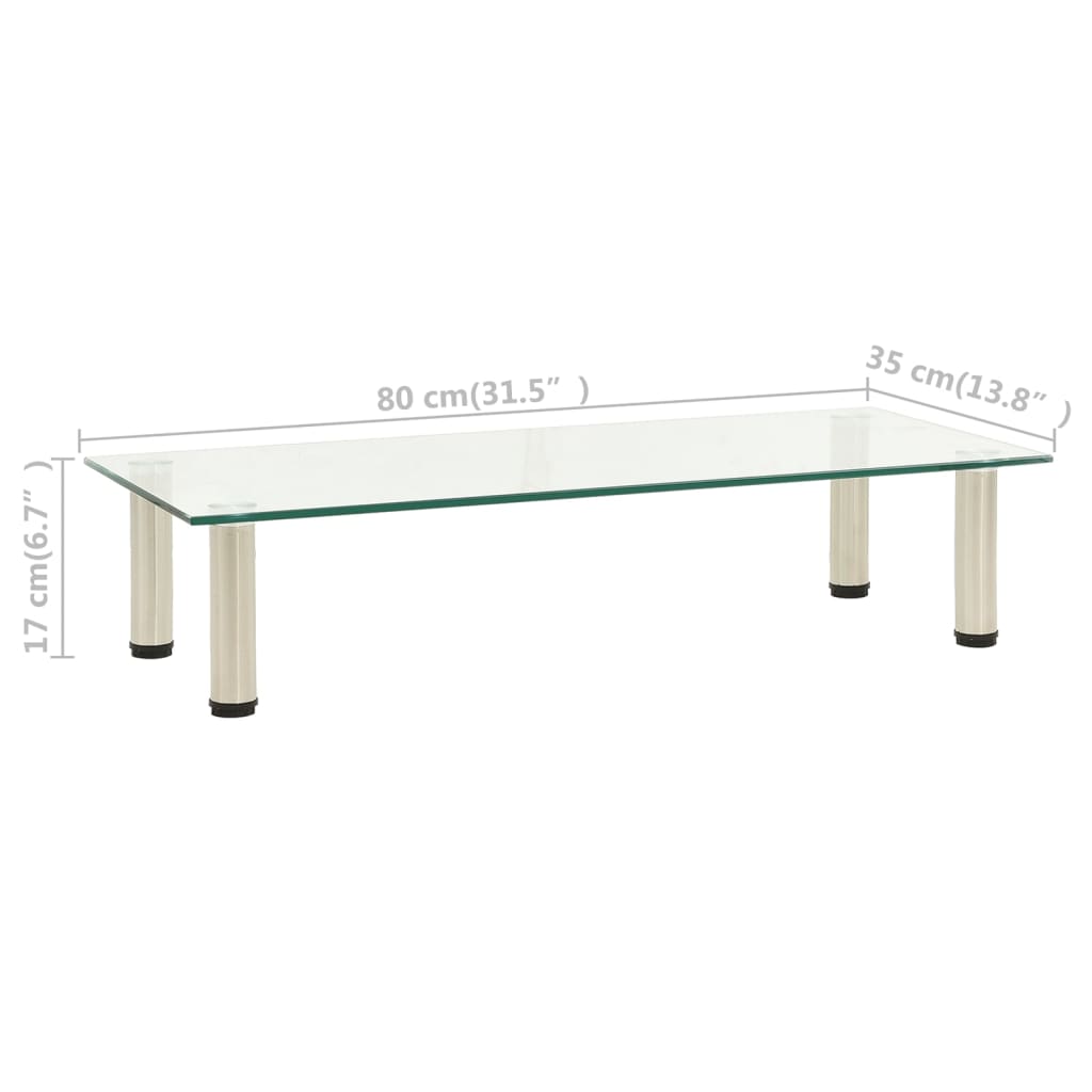 TV-bänk transparent 80x35x17 cm härdat glas