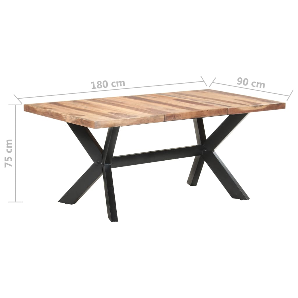 Matbord 180x90x75 cm massivt trä med honungsfinish