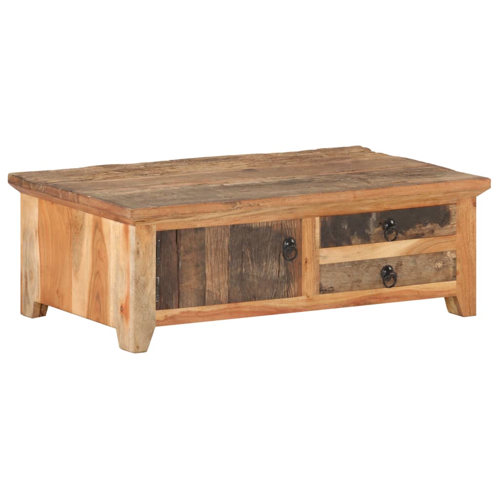 Soffbord 90x50x31 cm massivt återvunnet trä