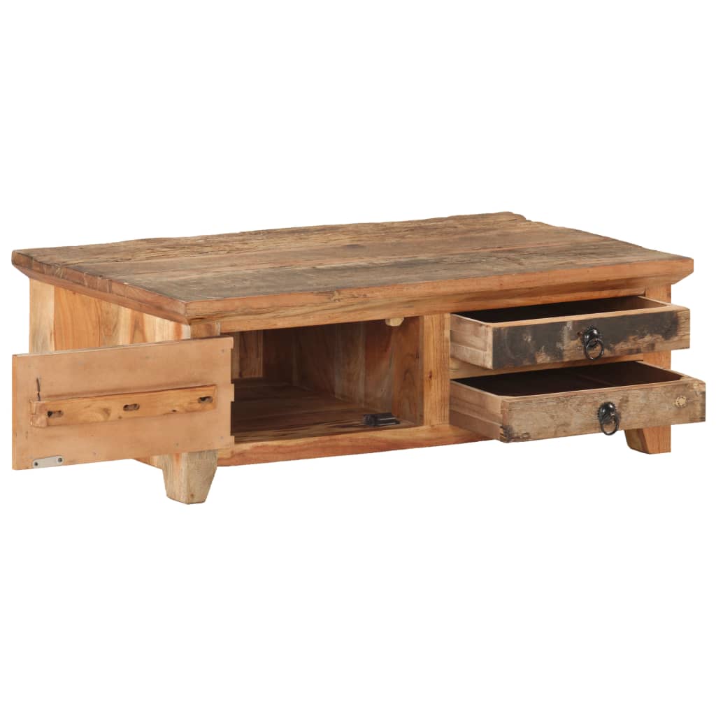 Soffbord 90x50x31 cm massivt återvunnet trä