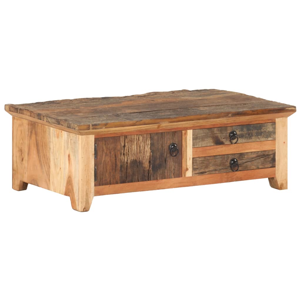 Soffbord 90x50x31 cm massivt återvunnet trä