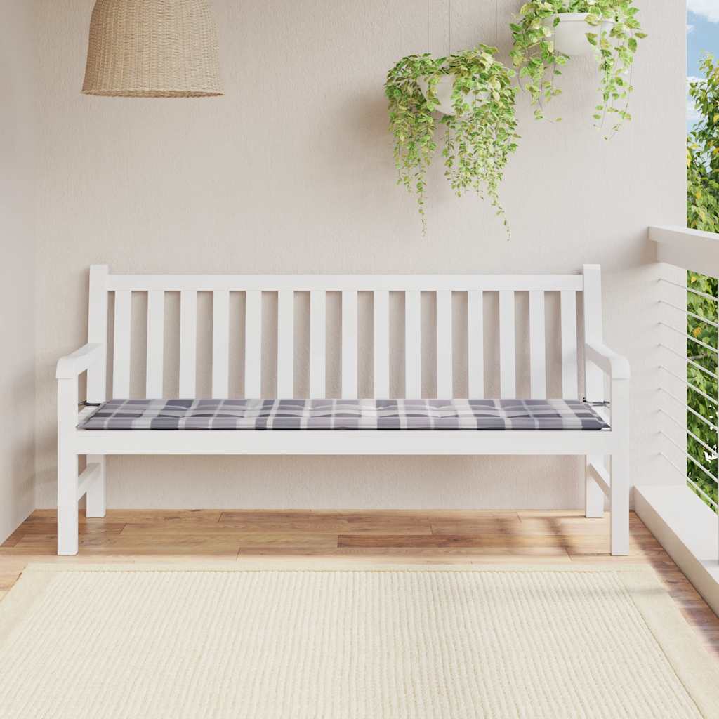 Bänkdyna för trädgården grårutig 180x50x4 cm tyg