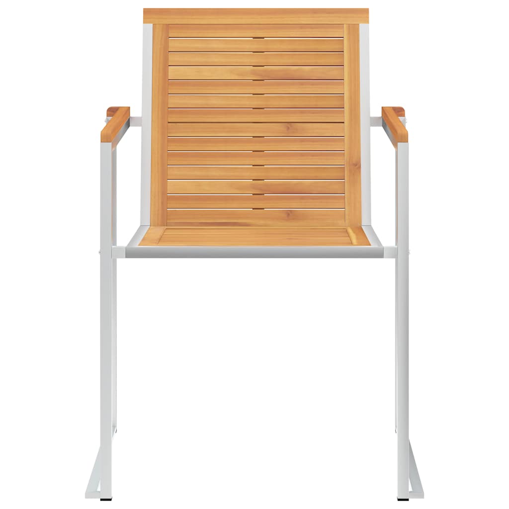 Trädgårdsstolar 2 st med dynor massiv teak och stål
