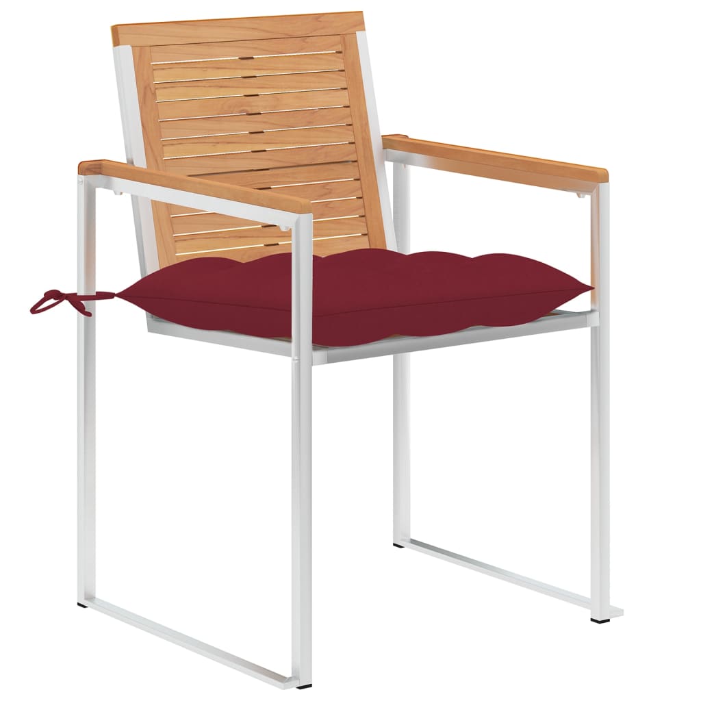 Trädgårdsstolar med dynor 8 st massiv teak