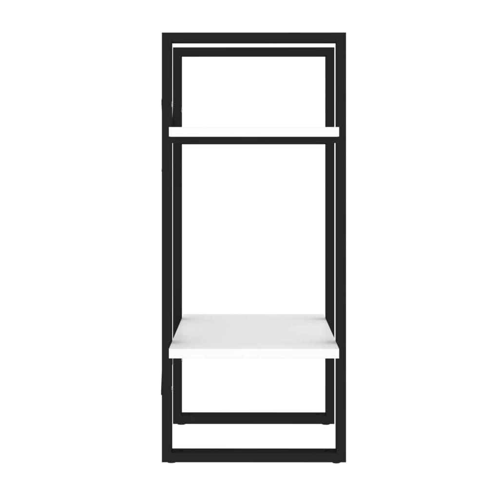 Bokhylla 2 hyllplan vit 40x30x70 cm konstruerat trä