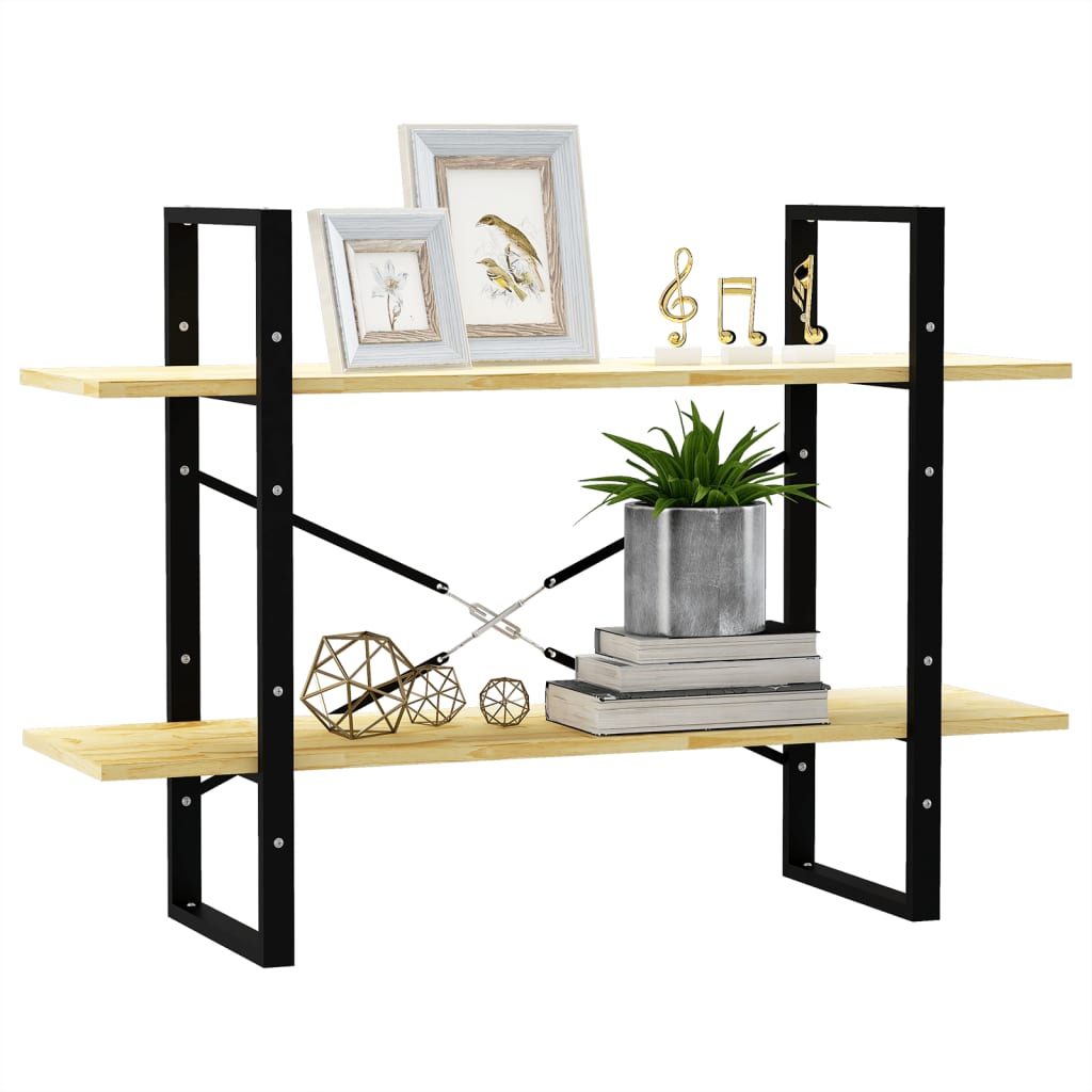 Bokhylla 2 hyllplan 100x30x70 cm massiv furu
