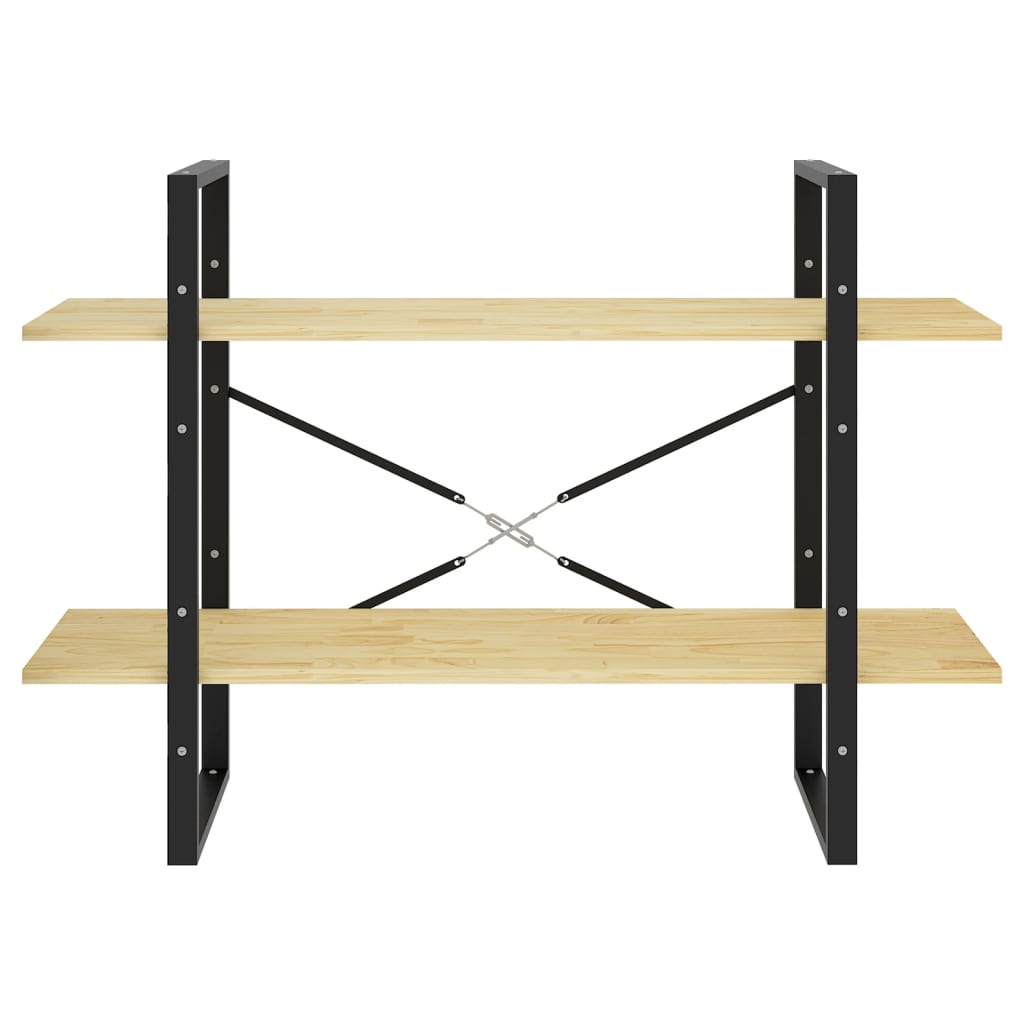 Bokhylla 2 hyllplan 100x30x70 cm massiv furu