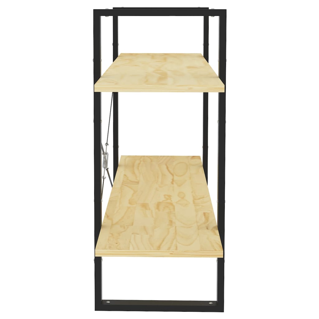 Bokhylla 2 hyllplan 100x30x70 cm massiv furu