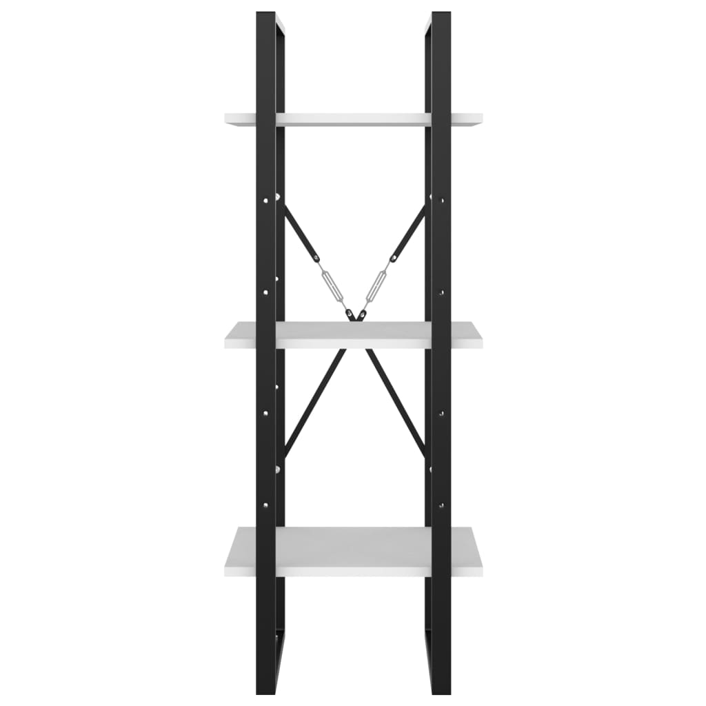 Bokhylla 3 hyllor vit 40x30x105 cm konstruerat trä