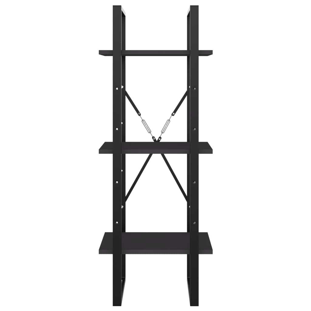Bokhylla 3 hyllplan grå 40x30x105 cm konstruerat trä