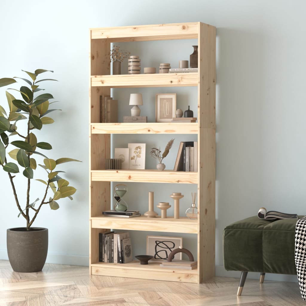 Bokhylla/Rumsavdelare 80x30x167,4 cm massiv furu
