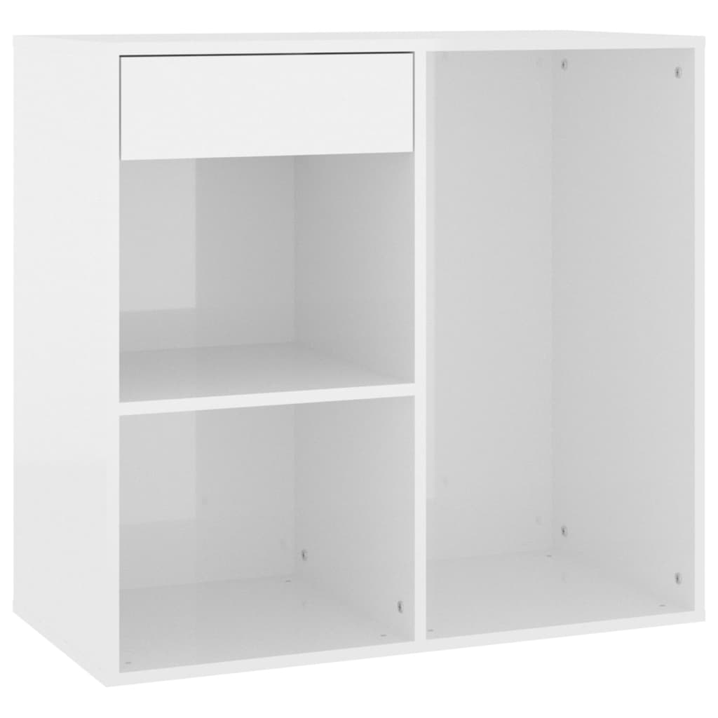 Sminkskåp vit högglans 80x40x75 cm konstruerat trä