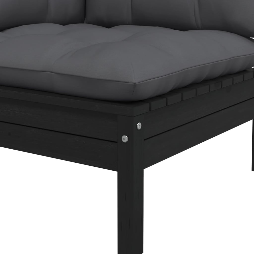 806632 Trädgårdshörnmodul med kuddar vit massiv furu