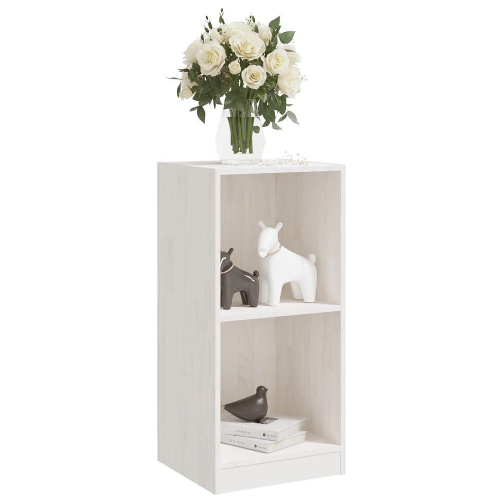 Sidobord vit 35,5x33,5x76 cm massiv furu