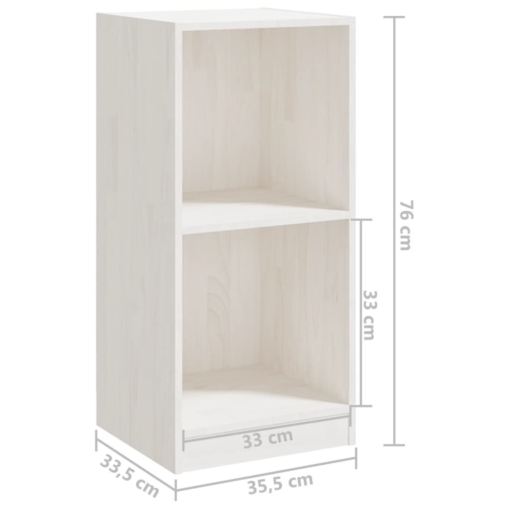 Sidobord vit 35,5x33,5x76 cm massiv furu