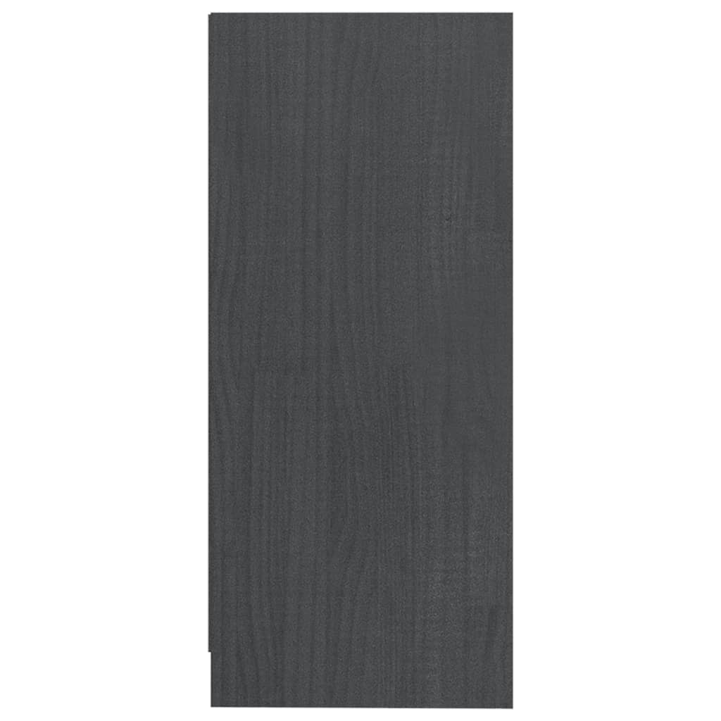 Sidobord grå 35,5x33,5x76 cm massiv furu