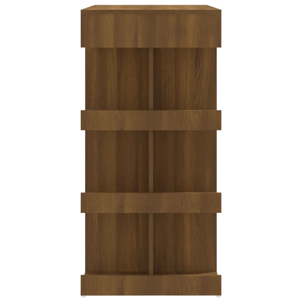 Barbord med hyllor brun ek 100x50x101,5 cm konstruerat trä
