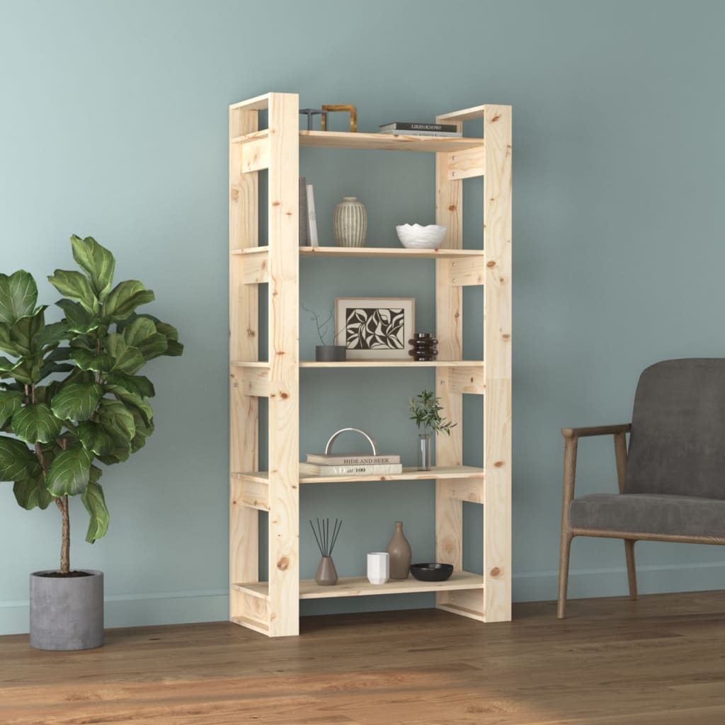 Bokhylla/rumsavdelare 80x35x160 cm massiv furu
