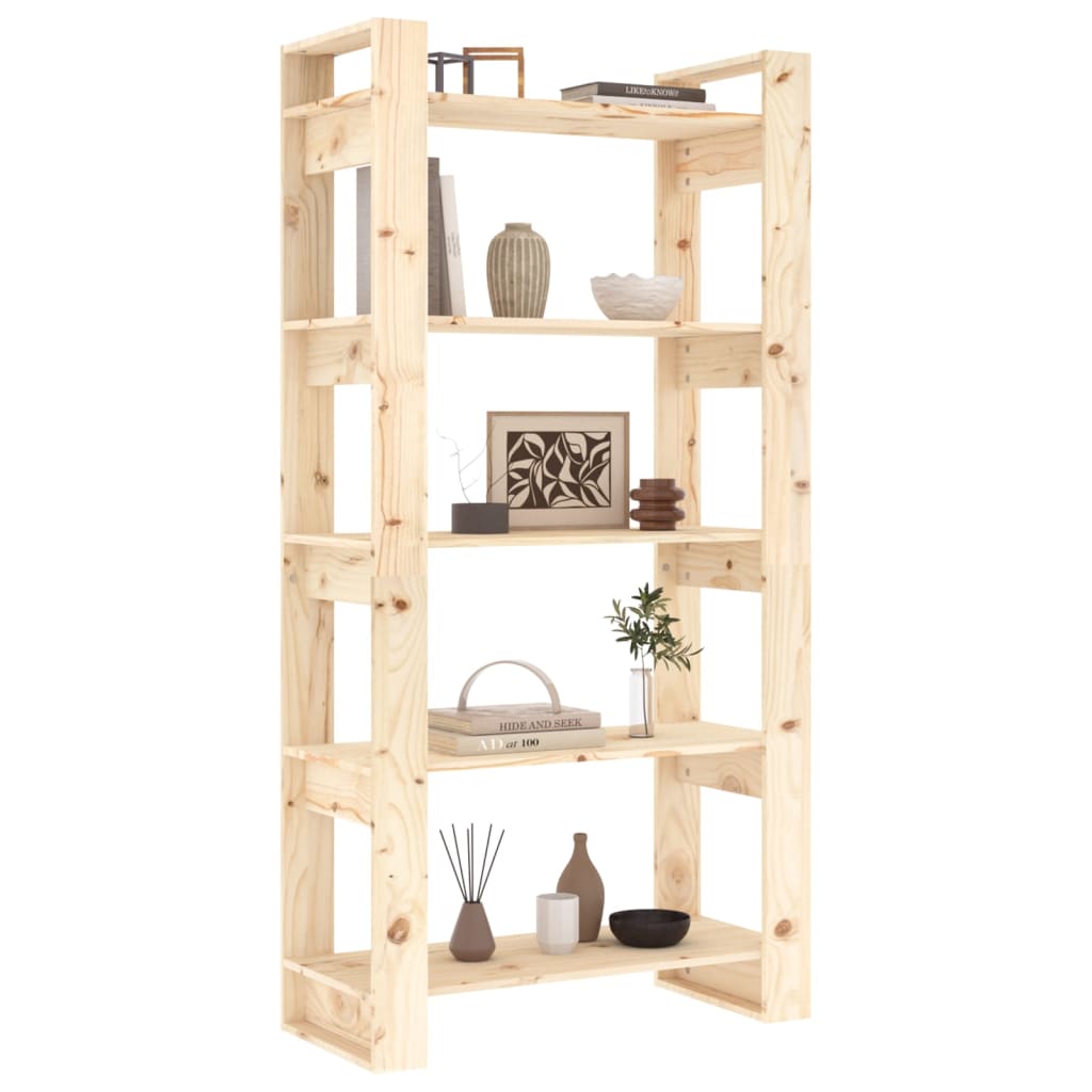 Bokhylla/rumsavdelare 80x35x160 cm massiv furu