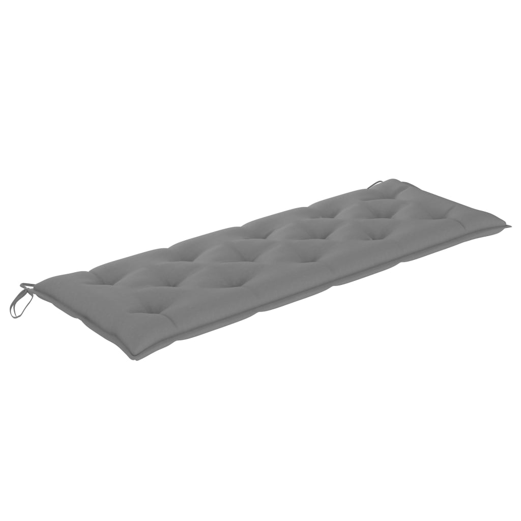 Bataviabänk med grå dyna 150 cm massiv teak