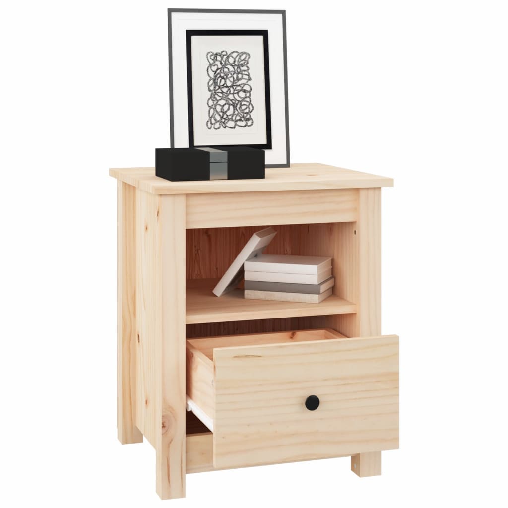Sängbord 2 st 40x35x49 cm massiv furu