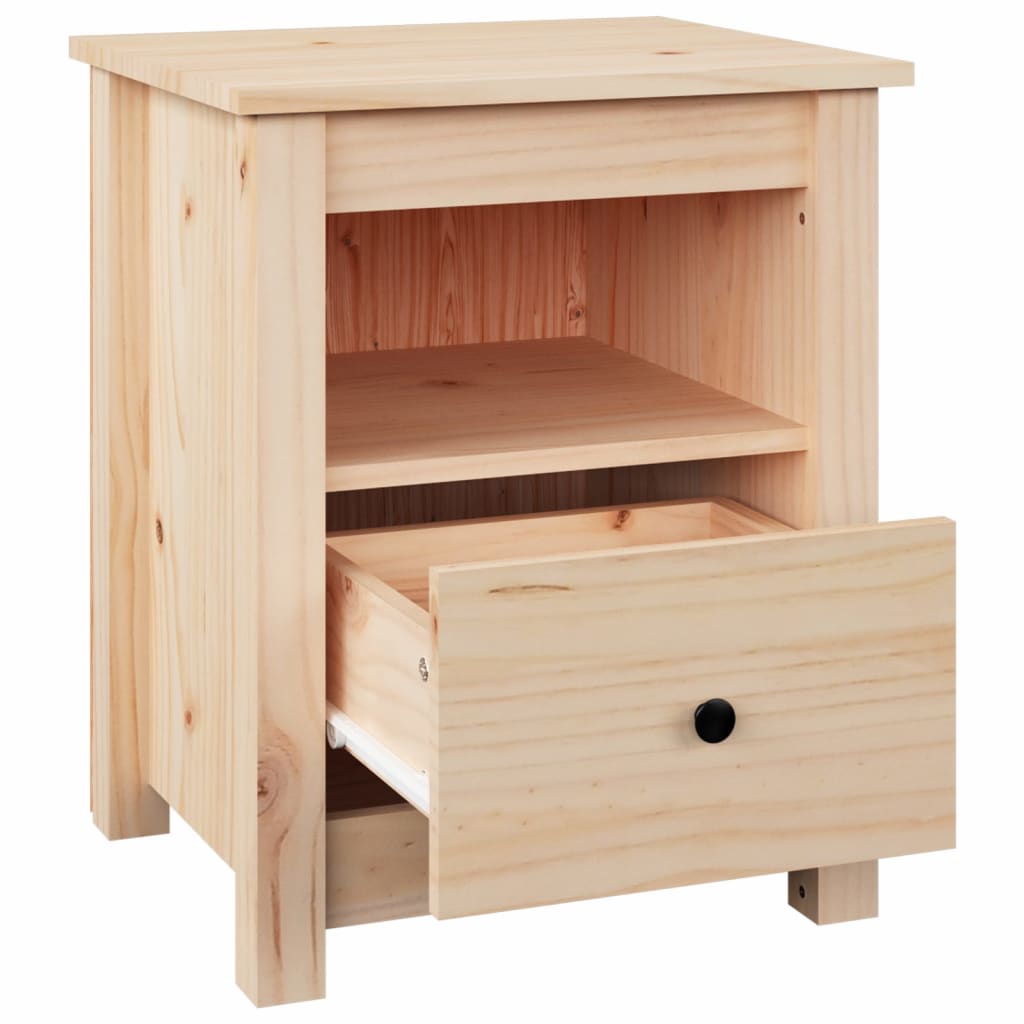 Sängbord 2 st 40x35x49 cm massiv furu