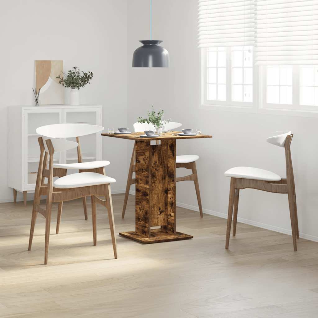 Cafébord rökfärgad ek 60x60x75 cm konstruerat trä