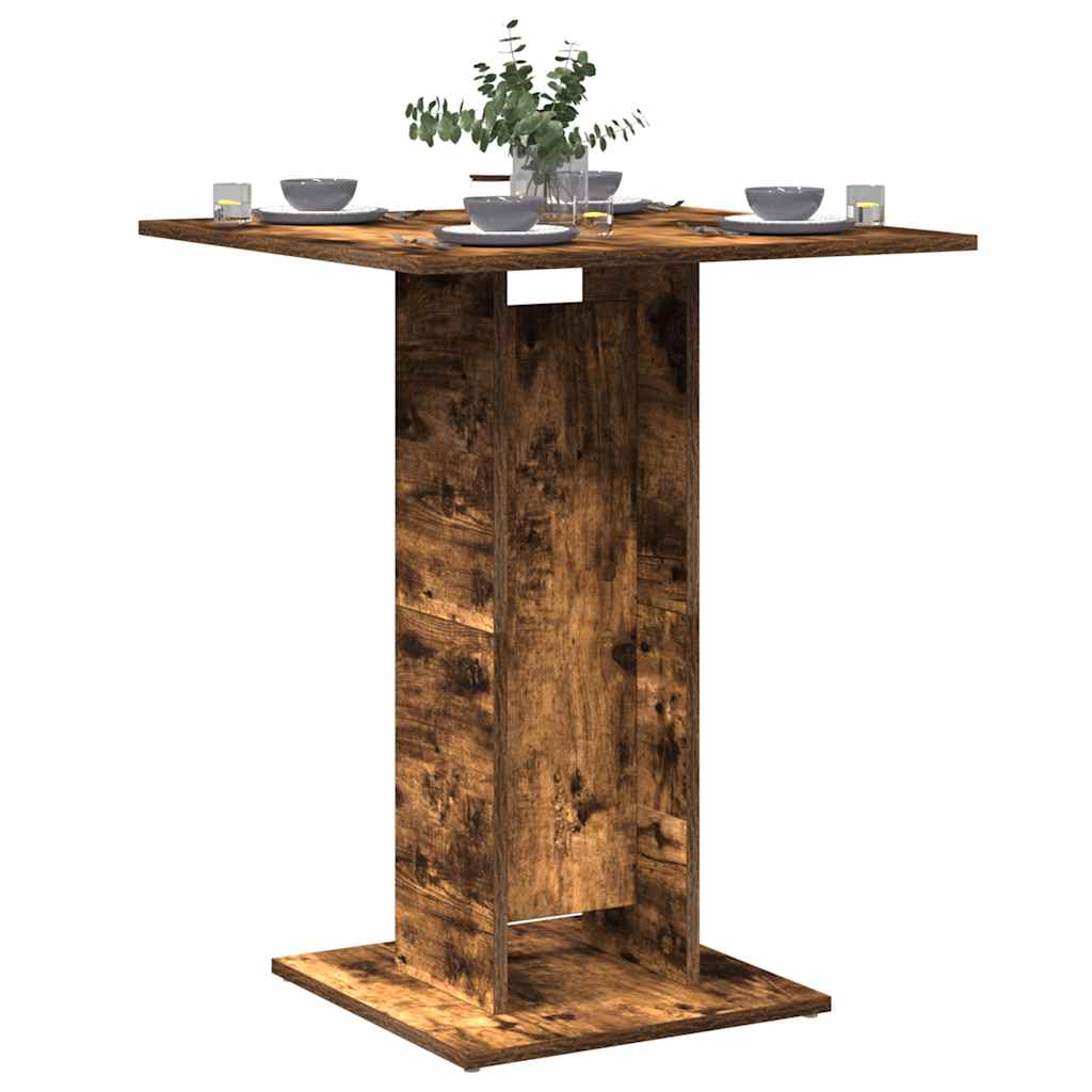 Cafébord rökfärgad ek 60x60x75 cm konstruerat trä