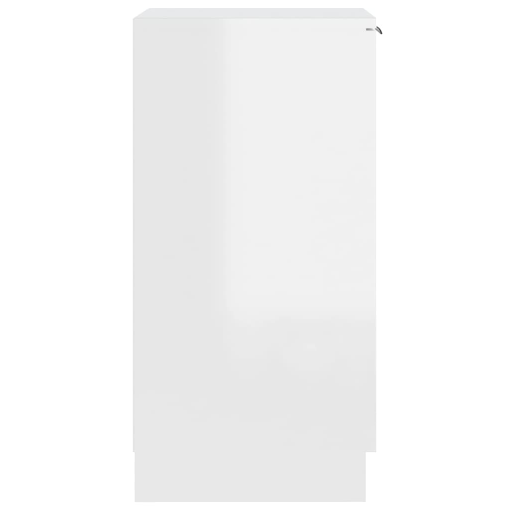 Skoskåp vit högglans 30x35x70 cm konstruerat trä