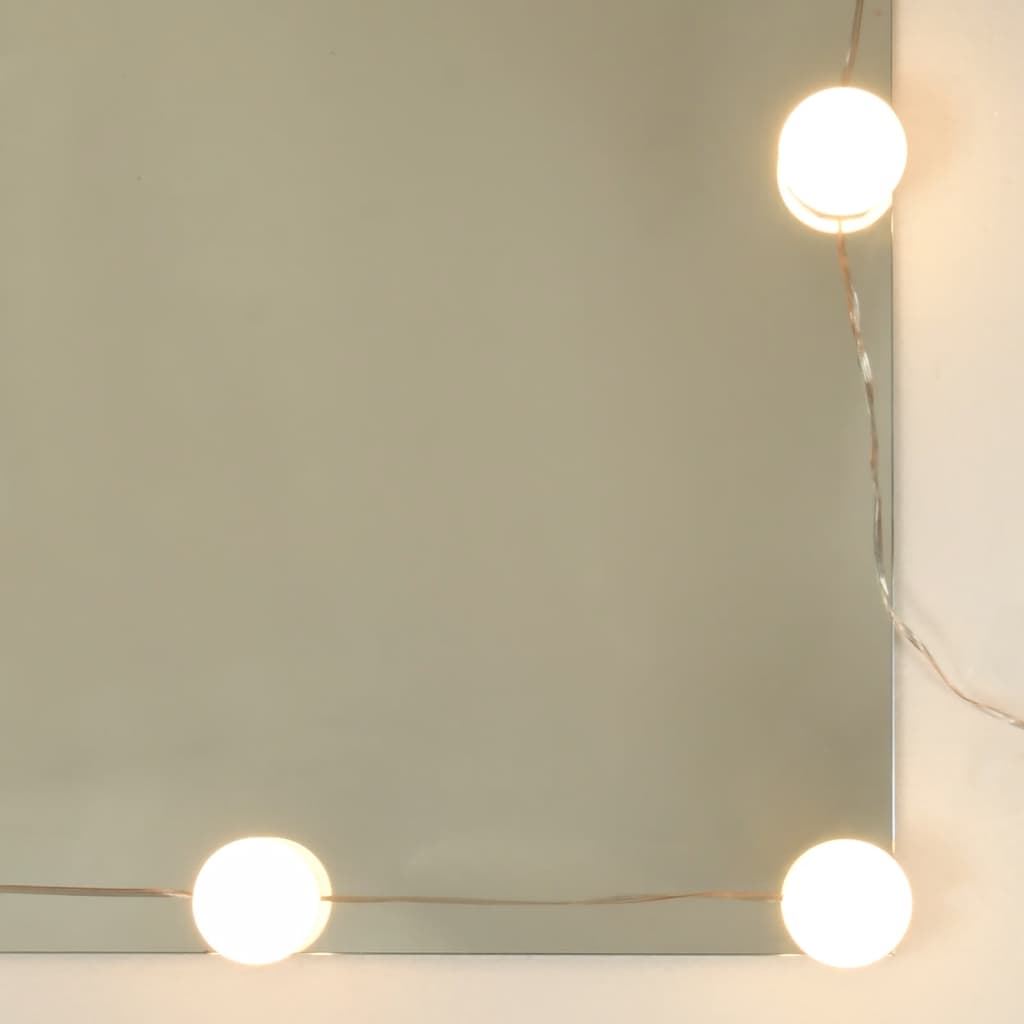 Spegelskåp med LED brun ek 76x15x55 cm