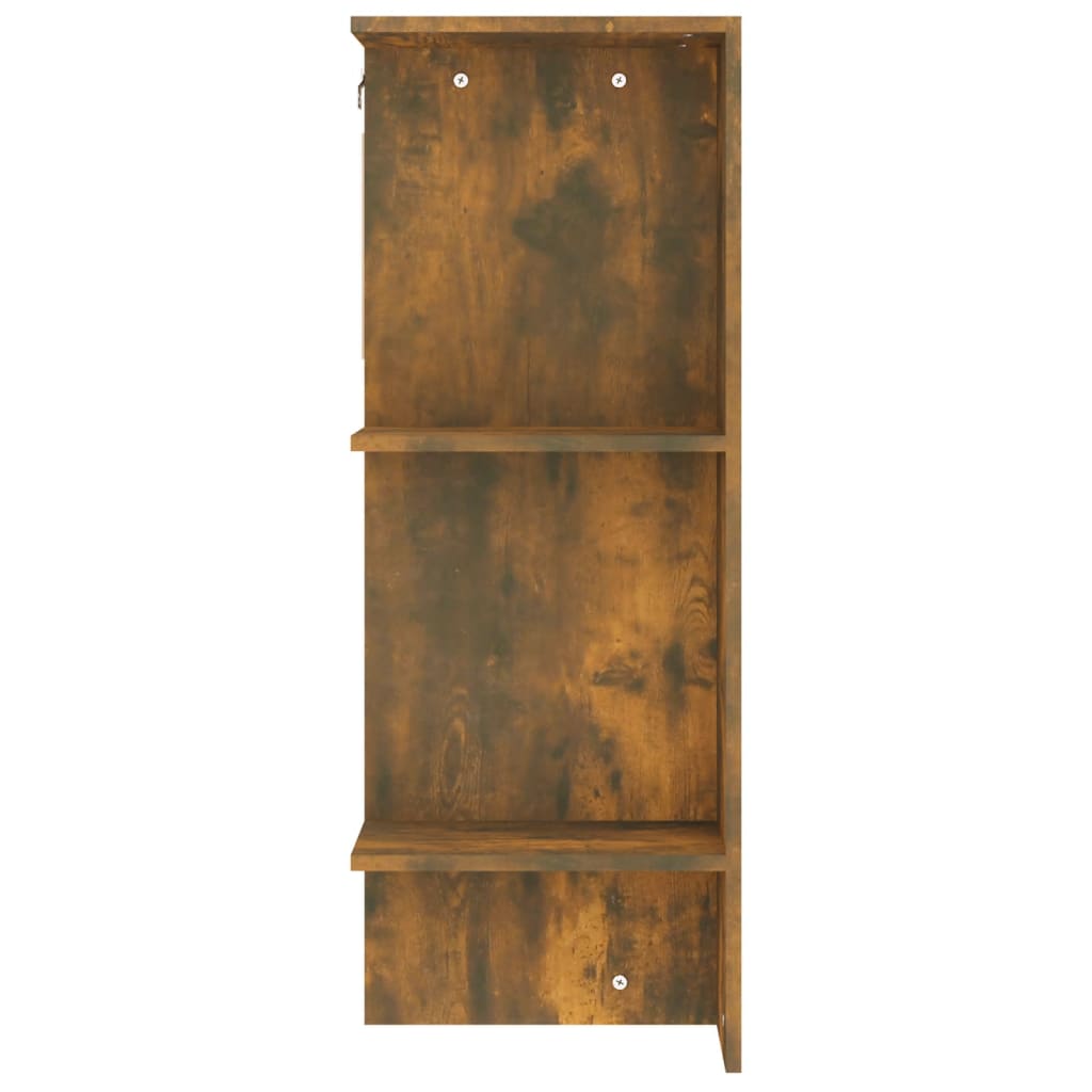 Hallskåp rökfärgad ek 97,5x37x99 cm konstruerat trä